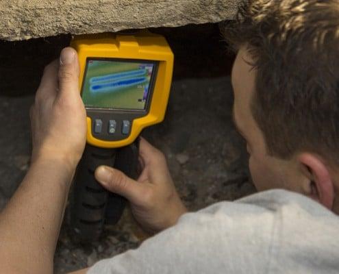 Kruipruimte warmtebeeldcamera inspectie