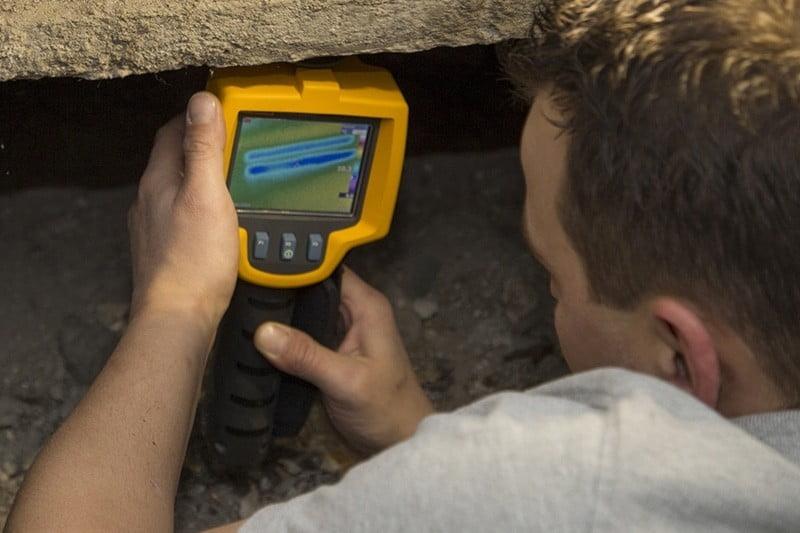 Kruipruimte warmtebeeldcamera inspectie